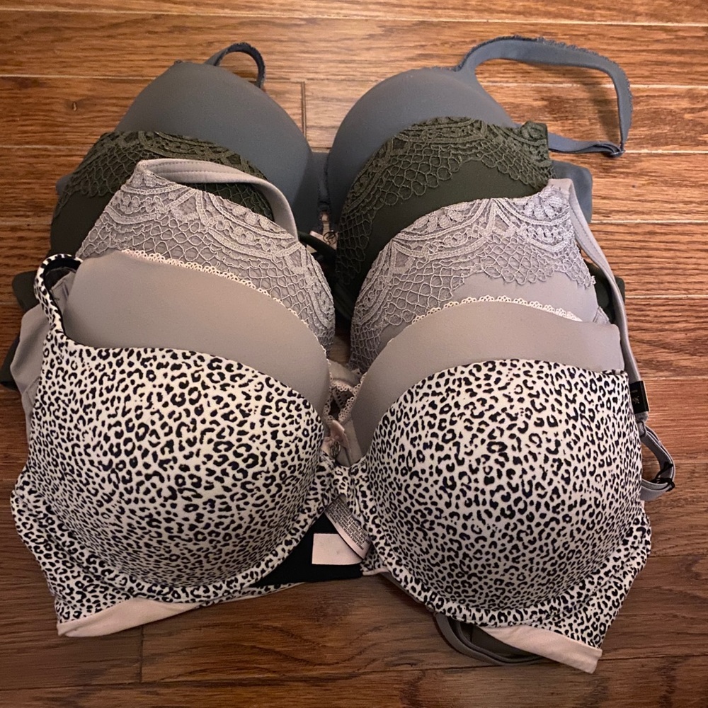 Bundle of 5 Victorias Secret Push Up Bras 36C